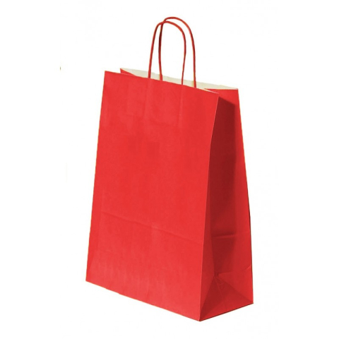 Birotică și Papetărie - Punga cadou Colorarte 04632 / 00559, B4, 26x35x12cm, 90g/mp, rosie, manere din hartie rasucita