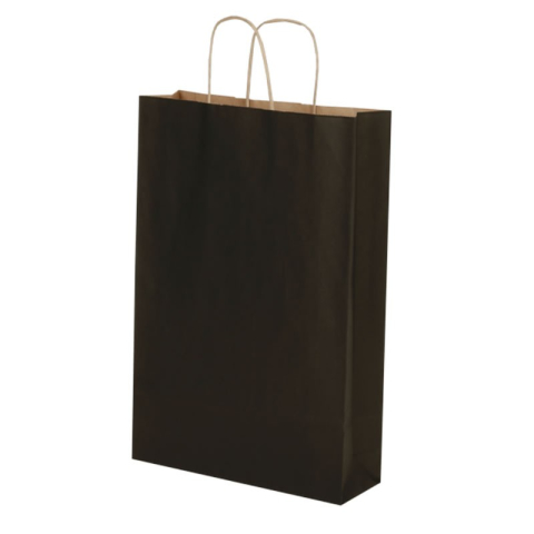 Birotică și Papetărie - Punga cadou Colorarte 15785 / 00522, A4, 22x31x10cm, 90g/mp, neagra, manere din hartie rasucita