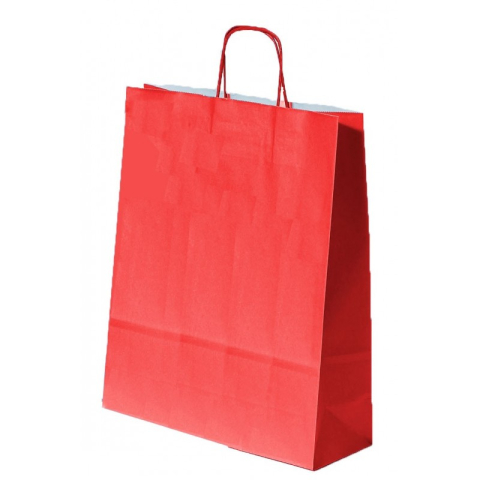 Birotică și Papetărie - Punga cadou Colorarte 16091 / 00572, A3, 32x41x12cm, 100g/mp, rosie, manere din hartie rasucita