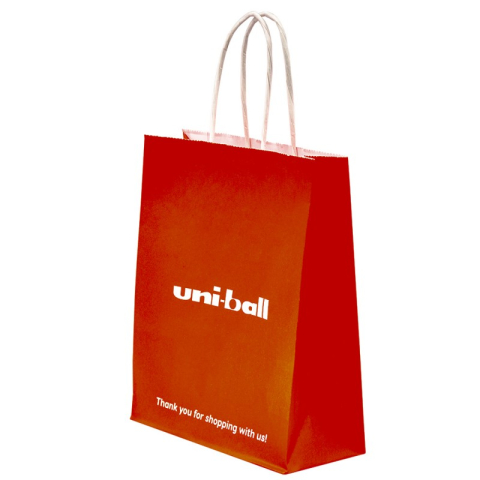 Birotică și Papetărie - Punga cadou Colorarte 23771, B5, 18x22x8cm, 90g/mp, rosie, manere din hartie rasucita, personalizata Uni-ball