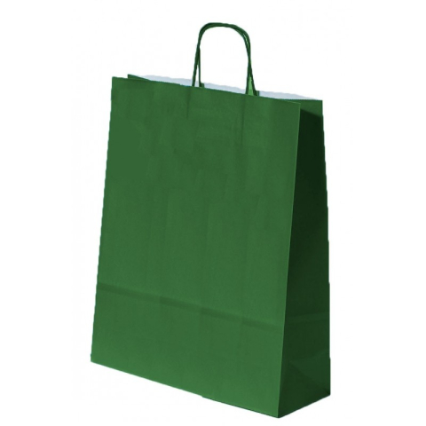 Birotică și Papetărie - Punga cadou Colorarte 91718 / 91747, A3, 32x41x12cm, 100g/mp, verde inchis, manere din hartie rasucita