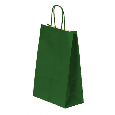 Birotică și Papetărie - Punga cadou Colorarte 99168 / 93989, A4, 22x31x10cm, 90g/mp, verde inchis, manere din hartie rasucita