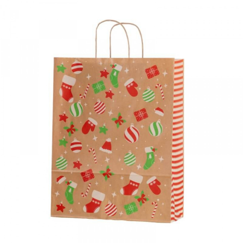 Felicitari, Invitatii si Pungi Cadou - Punga Cadouri Mos Craciun, A3, Manere Hartie - Micostore