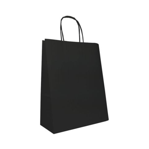 Birotică și Papetărie - Punga hartie Colorarte 91776/91774, 45x48x17cm, 100g/mp, negru, manere rasucite