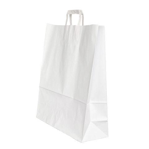 Birotică și Papetărie - Punga hartie maner lat 45 x 17 x 48 cm alb/alb papiroti
