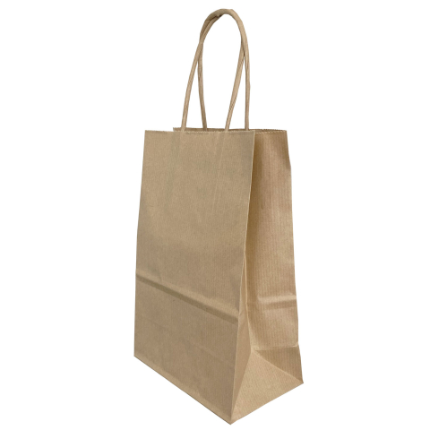 Birotică și Papetărie - Punga hartie maner rasucit 14 x 8 x 21 cm maro/maro papiroti