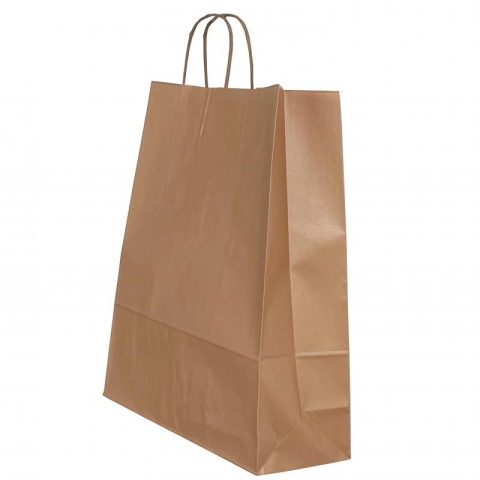 Birotică și Papetărie - Punga hartie maner rasucit 22 x 10 x 31 cm bronz/alb papiroti