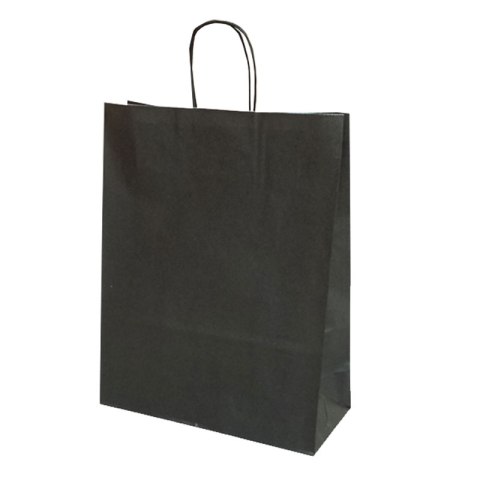 Birotică și Papetărie - Punga hartie maner rasucit 32 x 12 x 41 cm negru/alb papiroti