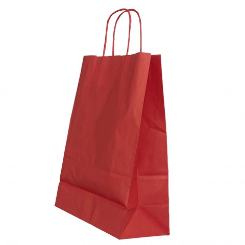 Birotică și Papetărie - Punga hartie maner rasucit 32 x 12 x 41 cm rosu/alb papiroti