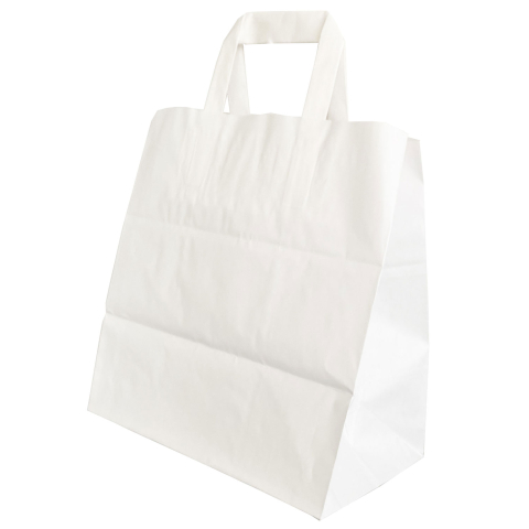 Birotică și Papetărie - Punga hartie snack food 26 x 17 x 25 cm alb/alb papiroti