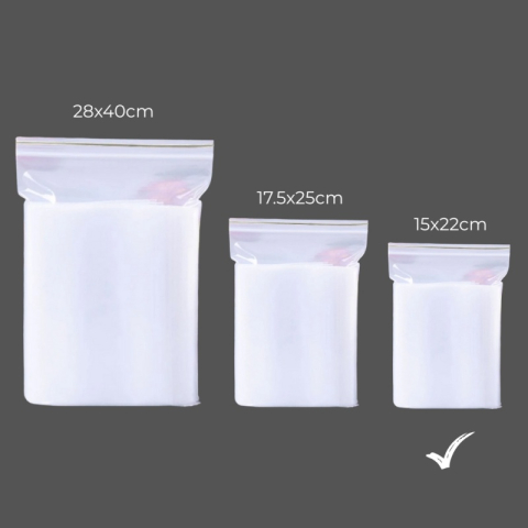 Cadouri Jucării Copii Grădiniță - Punga zip OFFICE-COVER, 15x22cm, plastic transparent, set 100 buc