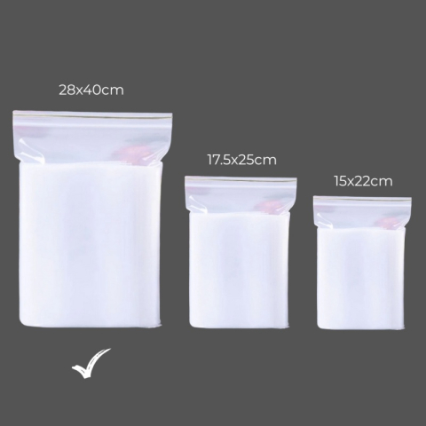 Cadouri Jucării Copii Grădiniță - Punga zip OFFICE-COVER, 28x40cm, 10 microni, plastic transparent, set 100 buc