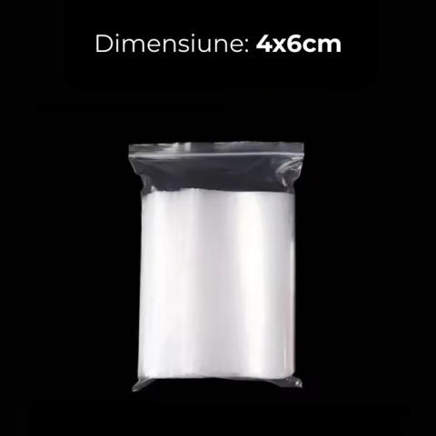 Cadouri Jucării Copii Grădiniță - Punga ziplock OFFICE-COVER, 4x6cm, 10 microni, plastic transparent, set 500 buc