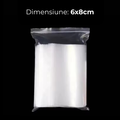 Cadouri Jucării Copii Grădiniță - Punga ziplock OFFICE-COVER, 6x8cm, 10 microni, plastic transparent, set 500 buc