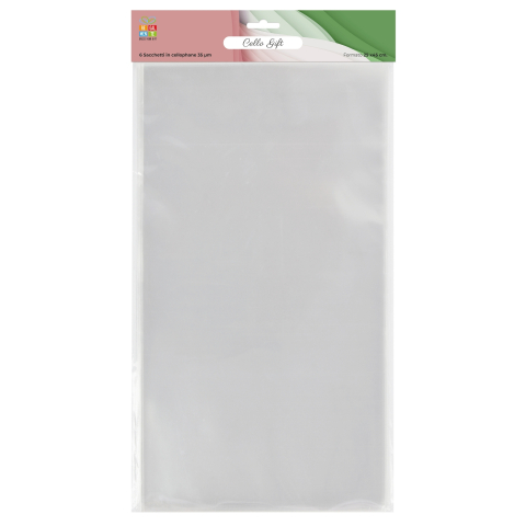 Art & Craft si Artizanat - Pungi cadou transparente din celofan, 6 buc, 25 x 45 cm, copii varsta 3 ani+,6 ani+,8 ani+