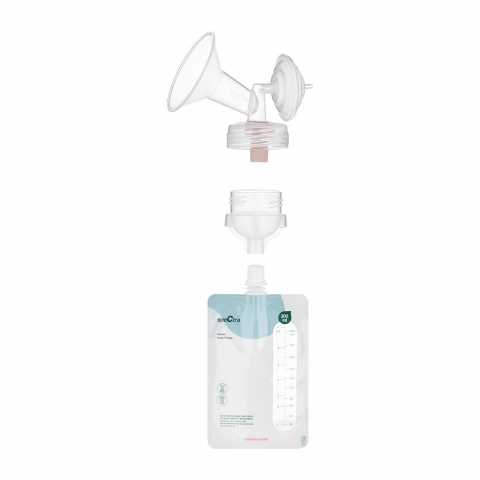 Diversificare si Ingrijire Bebe - Pungi colectare lapte cu conectare directa (10 pungi, conector inclus)