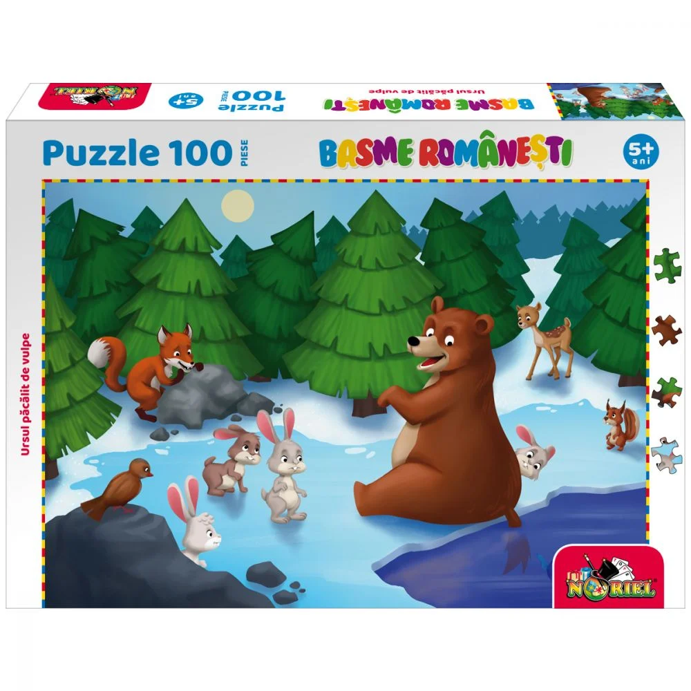 Jucării și Jocuri pentru copii - Puzzle 100 piese Ursul Pacalit de Vulpe Noriel 