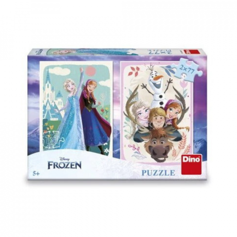 Jucării și Jocuri pentru copii - Puzzle 2 in 1 - Anna si Elsa (2 x 77 piese)