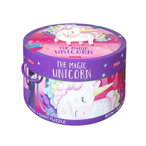 Jucării și Jocuri pentru copii - Puzzle (30 piese) cu carte - Unicorn