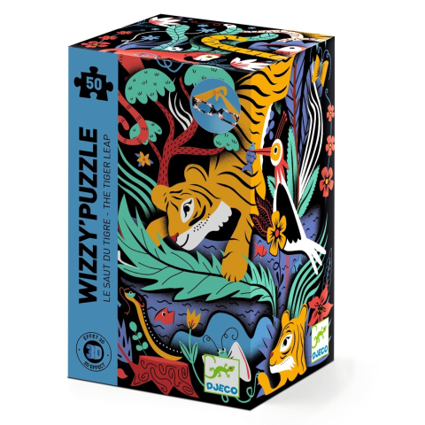 Jucării și Jocuri pentru copii - Puzzle 3D Saltul Tigrului, Djeco Baiat, Fata, varsta +9 ani, 6 - 9 ani