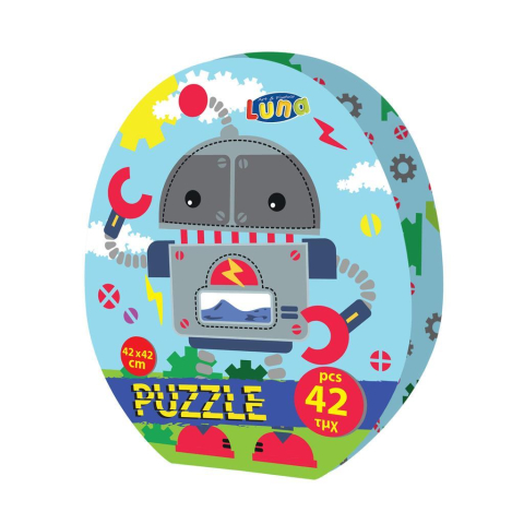 Jucării și Jocuri pentru copii - Puzzle 42 piese 42x42cm Robot Luna
