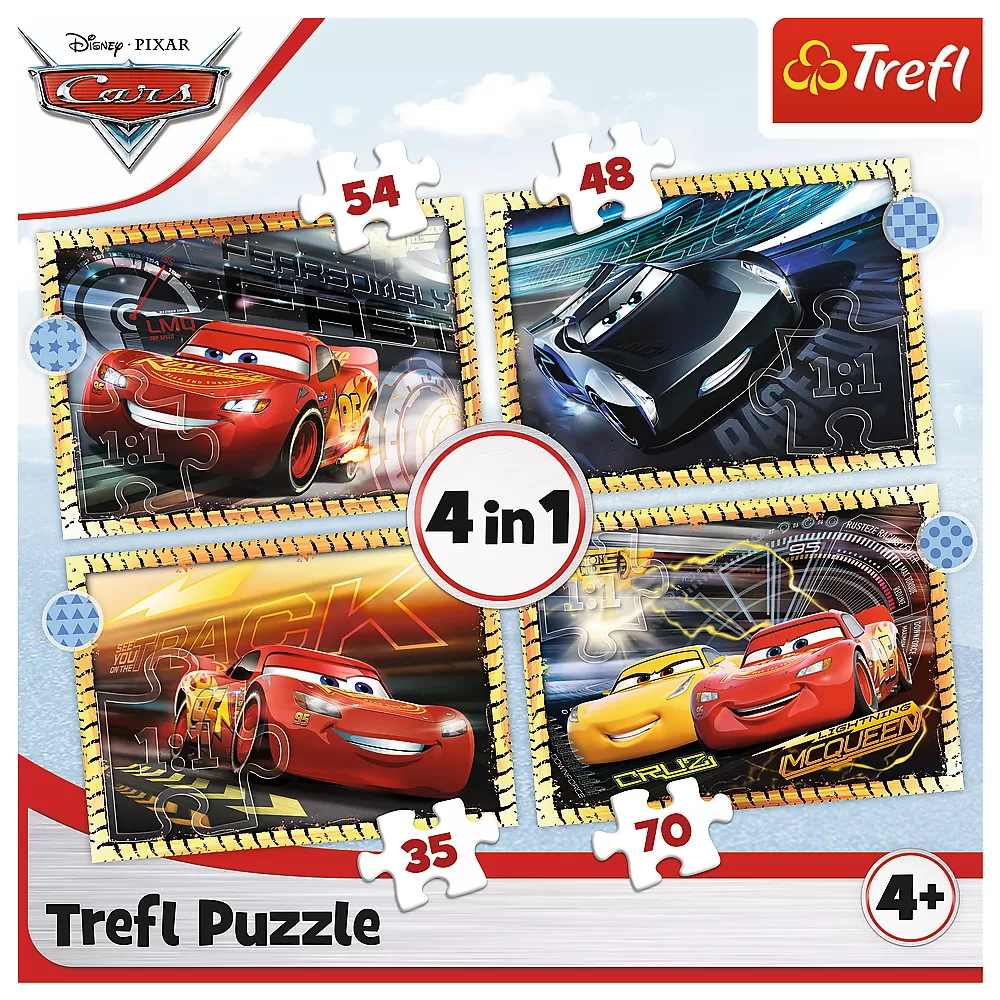 Puzzle 4in1 cars - pe locuri, fiti fata, start [5]