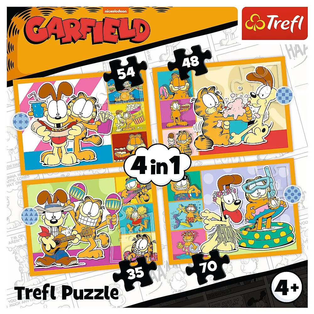 Puzzle 4in1 lui garfield ii place lasagna, copii varsta 4 ani pana la 8 ani [5]