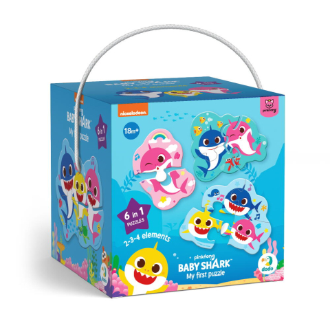 Jucării și Jocuri pentru copii - Puzzle 6 in 1 - Baby Shark (2, 3, 4 piese)