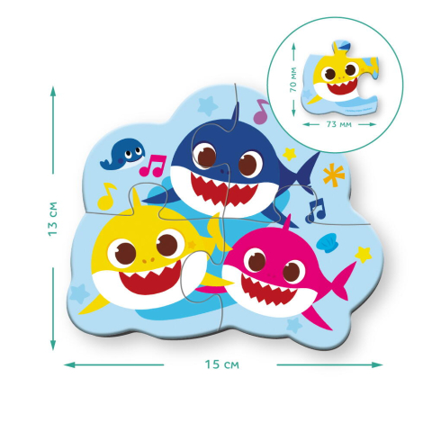 Puzzle 6 in 1 - Baby Shark (2, 3, 4 piese) [1]