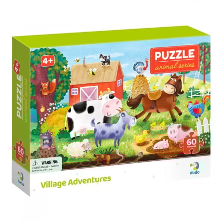 Jucării și Jocuri pentru copii - Puzzle 60 de piese, Aventuri la ferma, 4-7 ani
