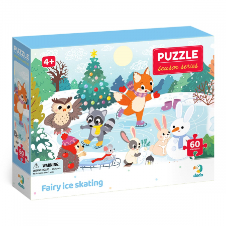Jucării și Jocuri pentru copii - Puzzle 60 de piese, Iarna in padure, 4-7 ani