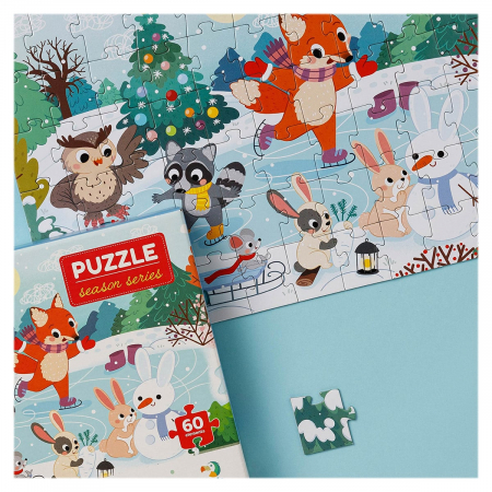 Puzzle 60 de piese, Iarna in padure, 4-7 ani [2]