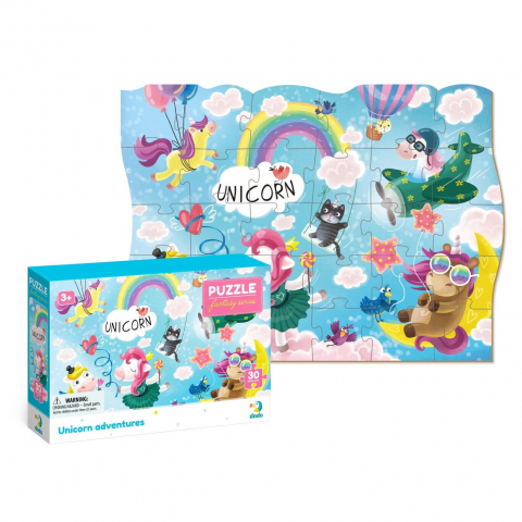 Jucării și Jocuri pentru copii - Puzzle - Aventurile magice ale unicornilor (30 piese)