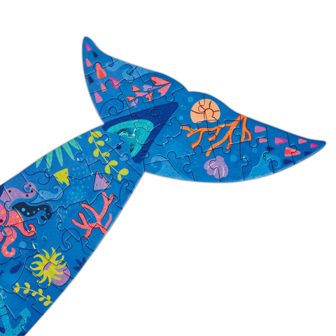 Puzzle - Balena cu cocoasa cu piese tematica ocean, 200 piese, copii varsta 8 ani+ [7]