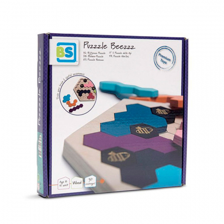 Jocuri de Memorie, Logică, Strategie și Inteligență - Puzzle Beezz, puzzle din lemn cu provocari, 7+ ani