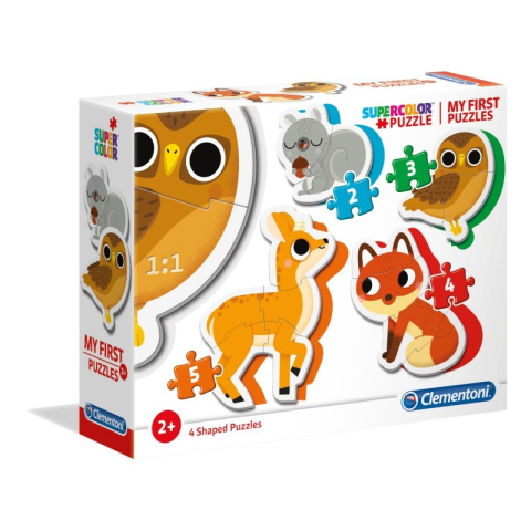 Birotică și Papetărie - Puzzle carton 2-5 piese Clementoni Supercolor My first - Animale din padure, 20814 / 434862, 2+ ani