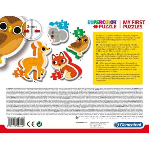 Puzzle carton 2-5 piese Clementoni Supercolor My first - Animale din padure, 20814 / 434862, 2+ ani [2]