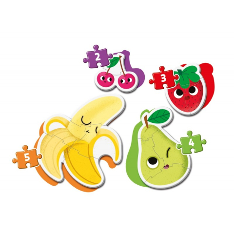 Puzzle carton 2-5 piese Clementoni Supercolor My first - fructe, set 4x, 20815, 2+ ani [1]