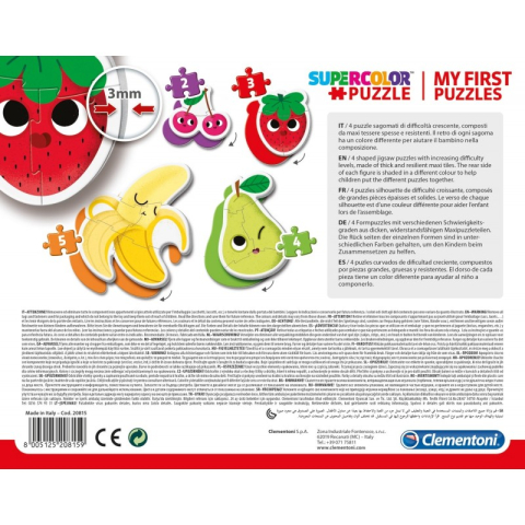 Puzzle carton 2-5 piese Clementoni Supercolor My first - fructe, set 4x, 20815, 2+ ani [2]