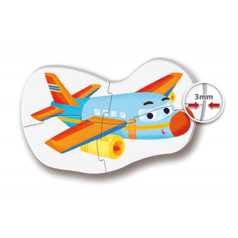 Puzzle carton 2-5 piese Clementoni Supercolor My first - vehicule, set 4x, 20811, 2+ ani [2]