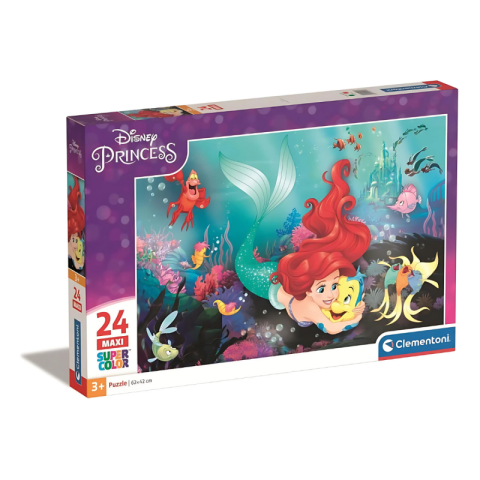 Birotică și Papetărie - Puzzle carton 24 piese Clementoni Maxi Mermaid, 24243, +3 ani