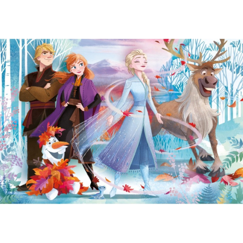 Puzzle carton 24 piese Clementoni Supercolor Maxi - Frozen - in the wood, 28513, 3+ ani [1]