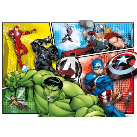 Puzzle carton 2in1 60 piese Clementoni Supercolor - Avengers - set 2x, 21605 / 434850, 5+ ani [1]