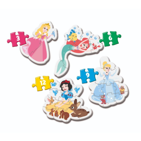Puzzle carton 4in1 3-12 piese Clementoni My first - Disney Princess - set 4x personaje, 20813, 2+ ani [1]