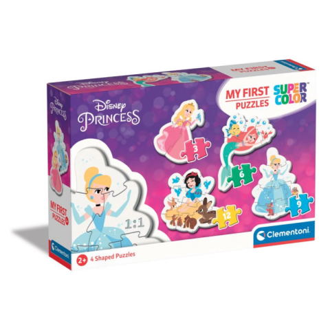 Birotică și Papetărie - Puzzle carton 4in1 3-12 piese Clementoni My first - Disney Princess - set 4x personaje, 20813, 2+ ani