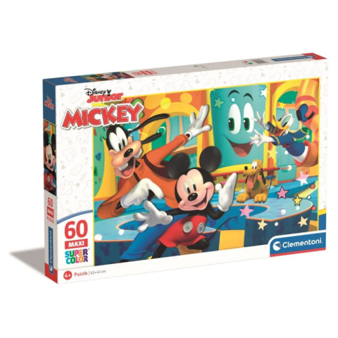 Birotică și Papetărie - Puzzle carton 60 piese Clementoni Supercolor Maxi - Mickey Mouse, 26473, 4+ ani