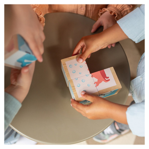 Puzzle cu cuburi din lemn, Animale polare, 1-4 ani [1]