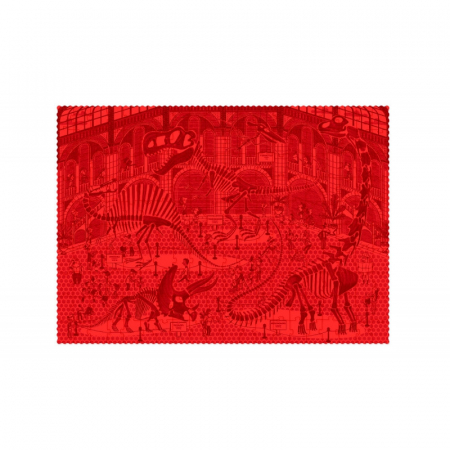 Puzzle cu dinozauri, 200 piese, cu lupa pentru elemente suplimentare, varsta 6 - 9, 9+ ani, Baiat [3]