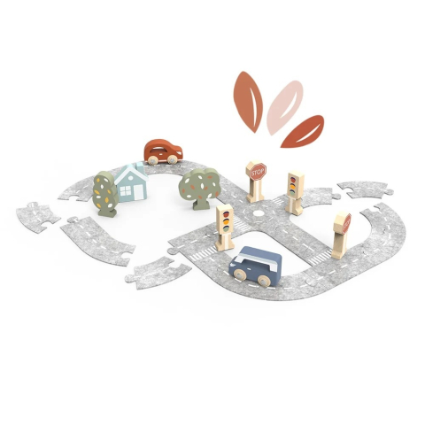Jucării și Jocuri pentru copii - Puzzle cu pista din fetru si masinute, Speedy Monkey pentru Baiat varsta 45722