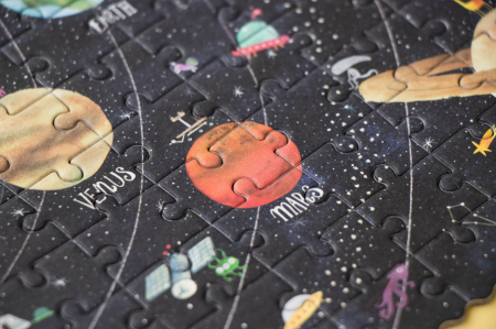 Puzzle cu planetele sistemului solar, cu 100 de piese, model cosmos, pt copii cu varsta 6 ani, varsta 6 - 9, 9+ ani, Baiat, Fata [3]